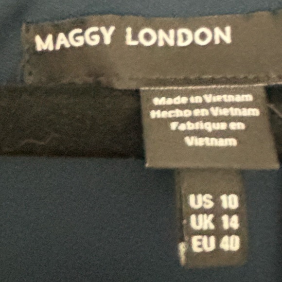 Maggy London Floral V-Neck Pleated Maxi Dress Size 10 - Picture 4 of 4